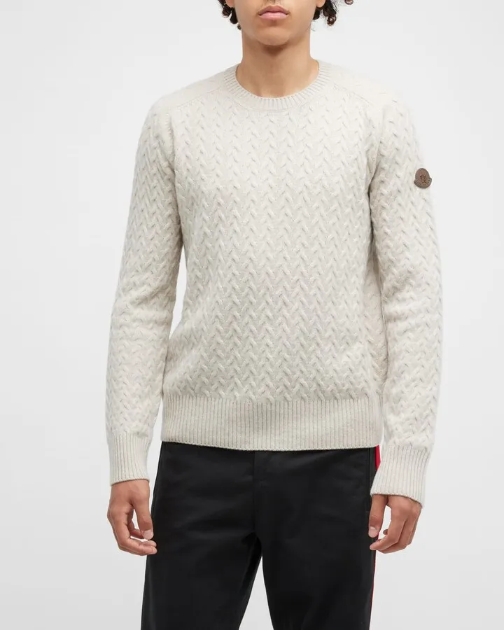 Men's Cable-Knit Wool Sweater