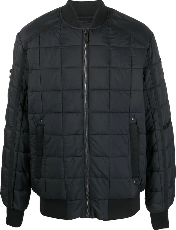 Black Mitchell Quilted Bomber Jacket