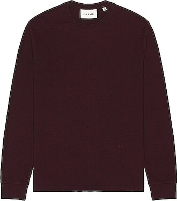 FRAME Duofold Crew in Wine