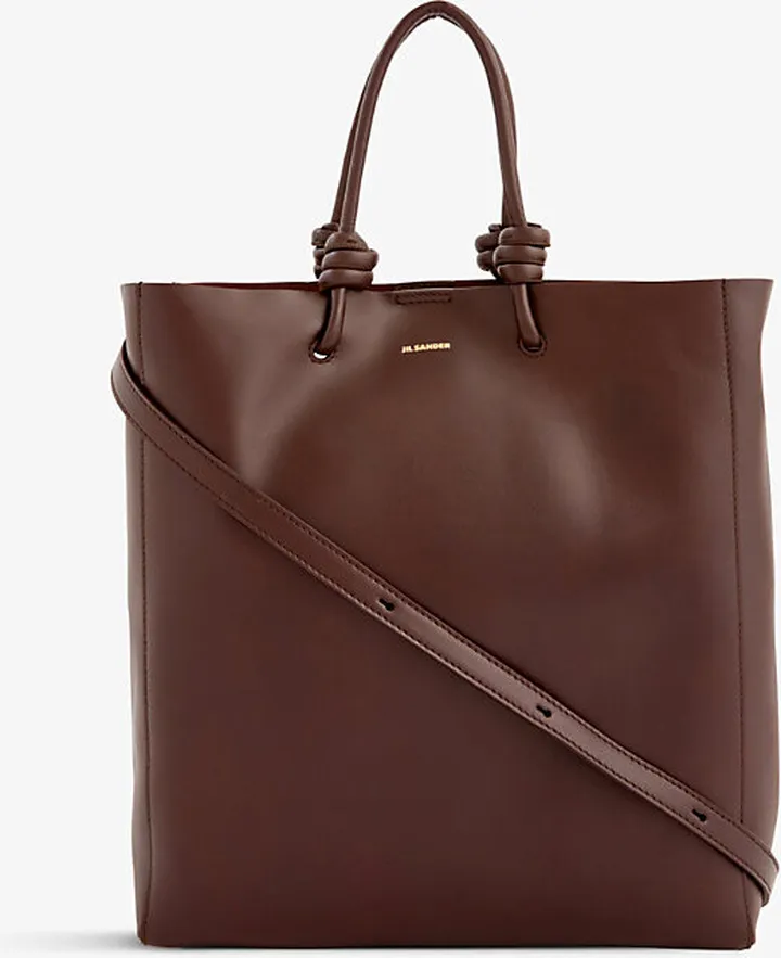 Womens Chesnut Brown Giro Brand-embossed Leather Tote bag