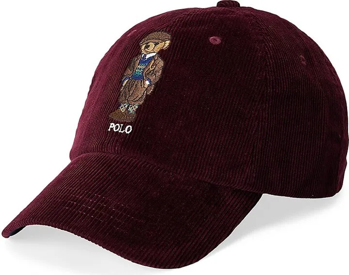 Cotton Corduroy Polo Bear Cap