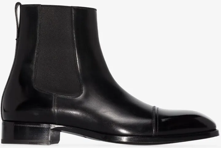 Black Elkan Leather Chelsea Boots
