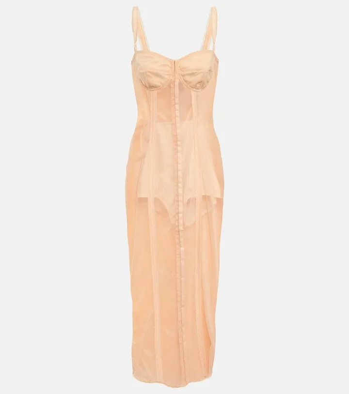 x Kim semi-sheer midi dress