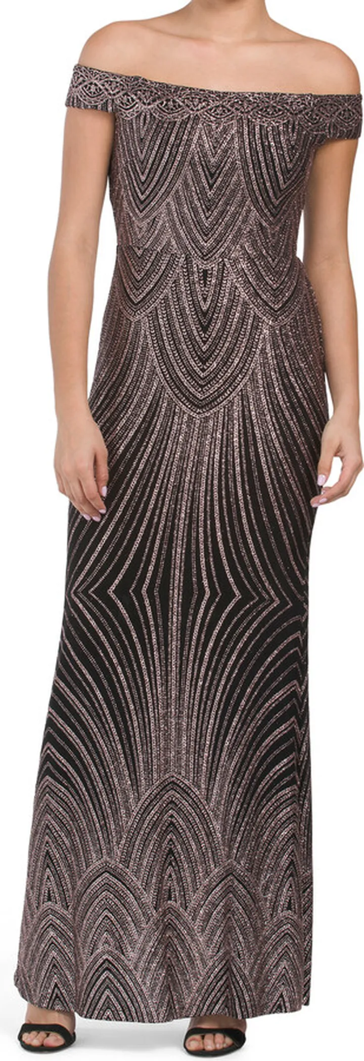 Off The Shoulder Shimmer Gown