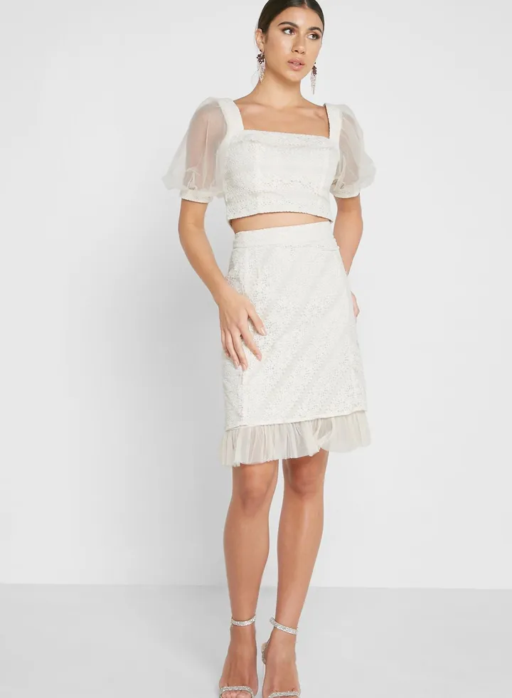 Printed Lace Detail Skirts