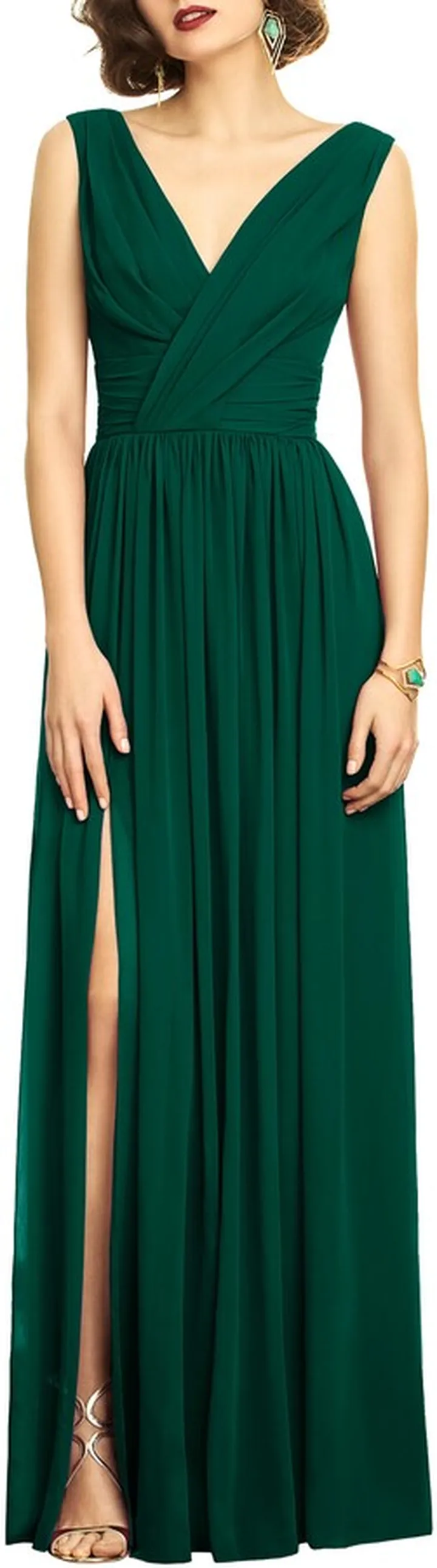 Full Length V-Neck Lux Chiffon