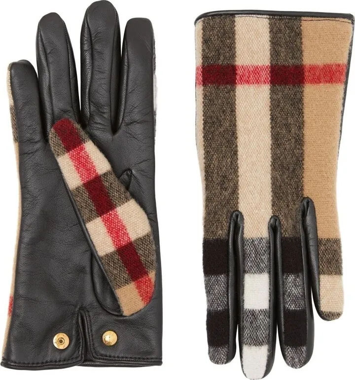 Vintage Check paneled gloves