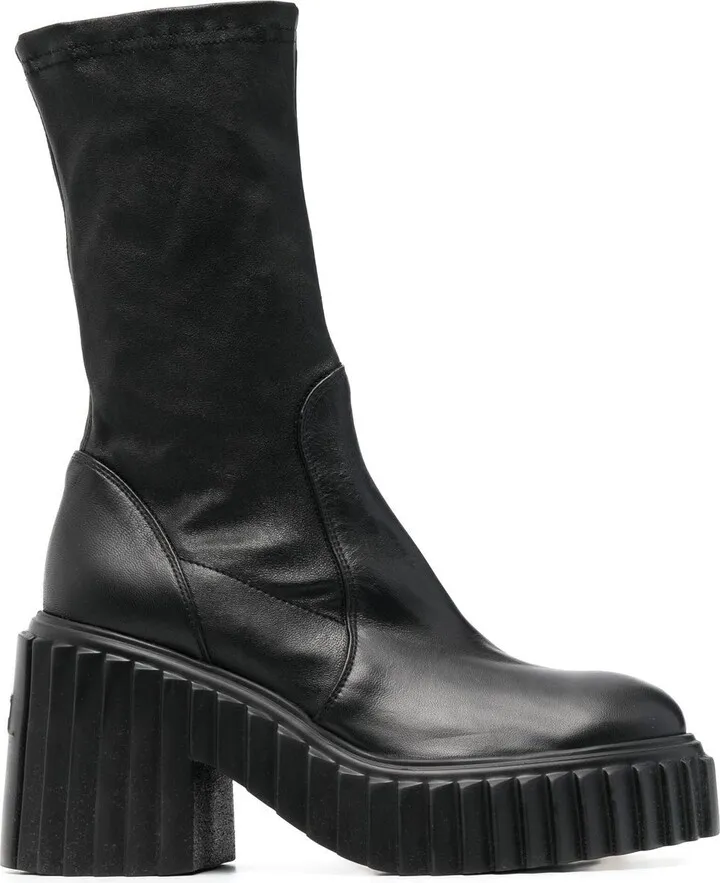 Platform-Sole Ankle Boots