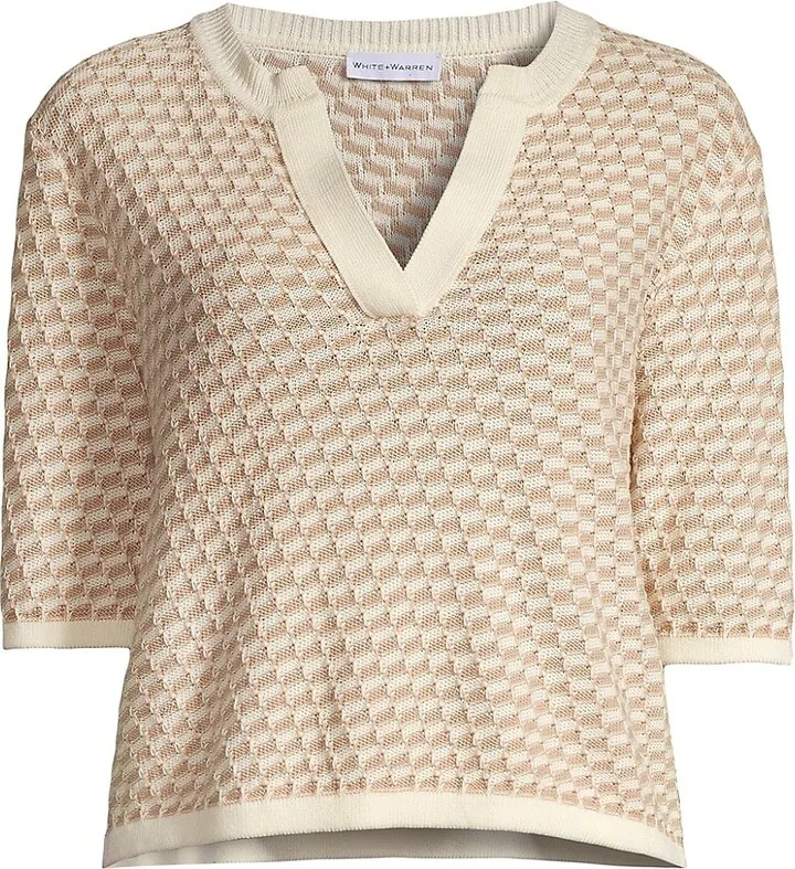 Two-Tone Knit Linen Tunic