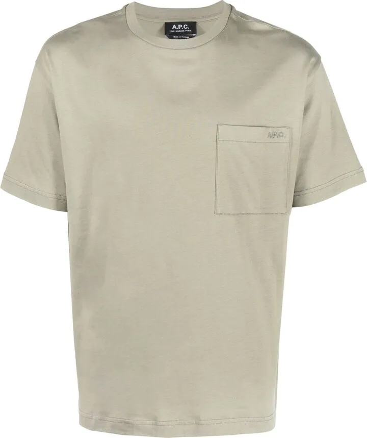 chest-pocket cotton T-shirt