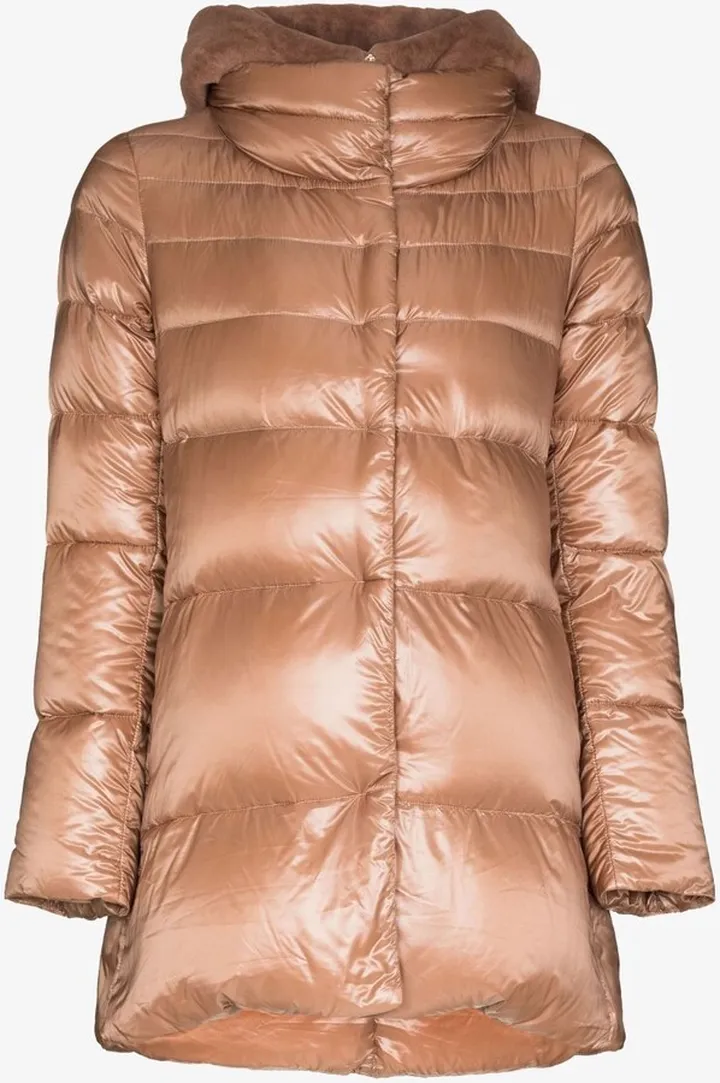 Neutral Nylon Ultralight Hooded Puffer Coat