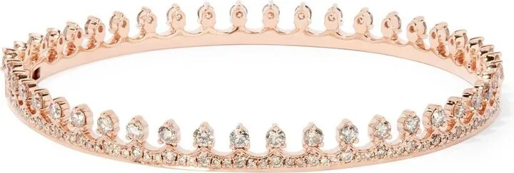 18kt rose gold Crown diamond bangle