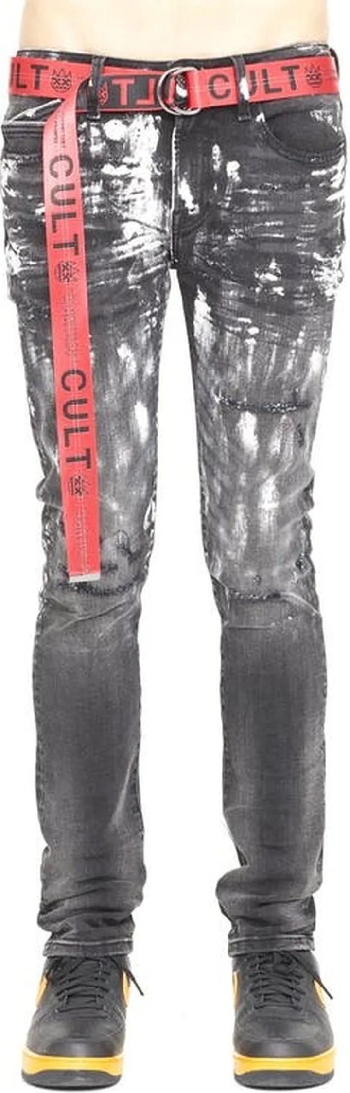 Cult of Individuality Punk Super Skinny Belted - Grey