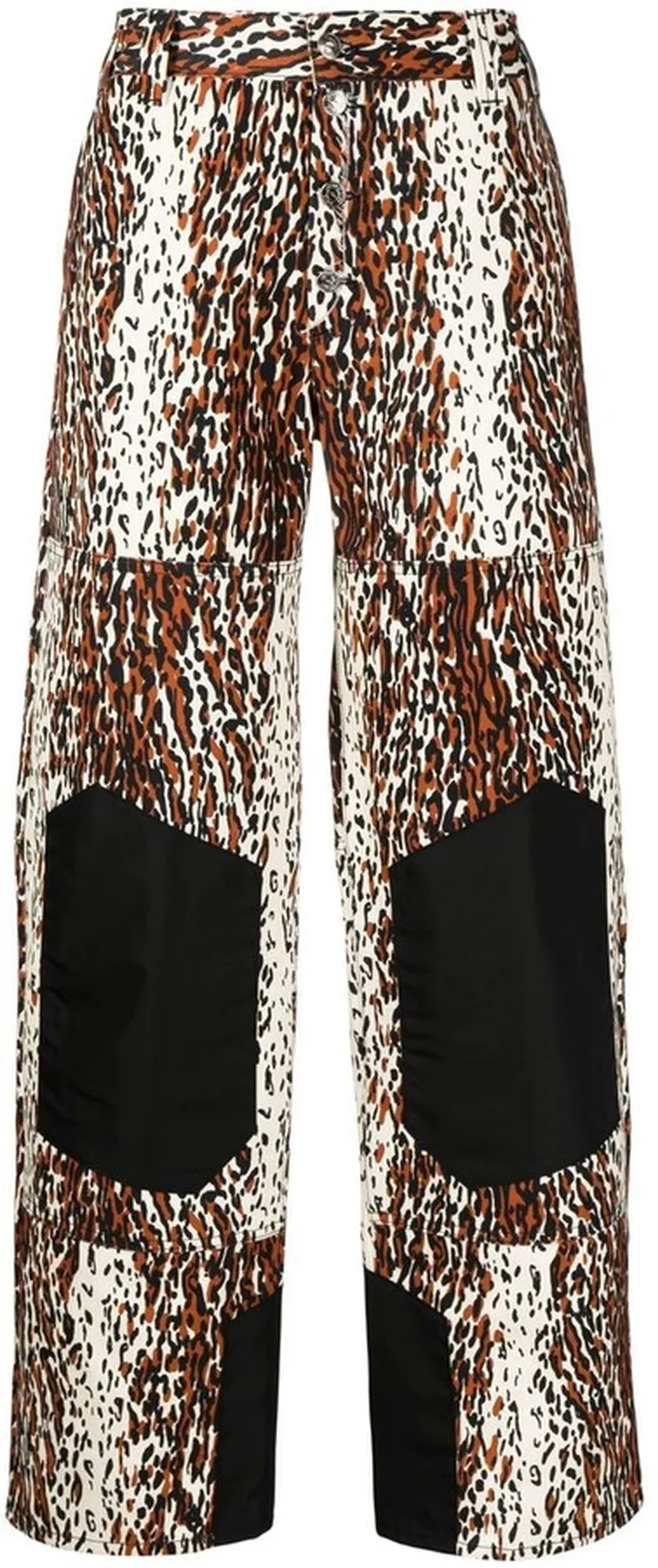Straight-Leg Animal-Print Trousers