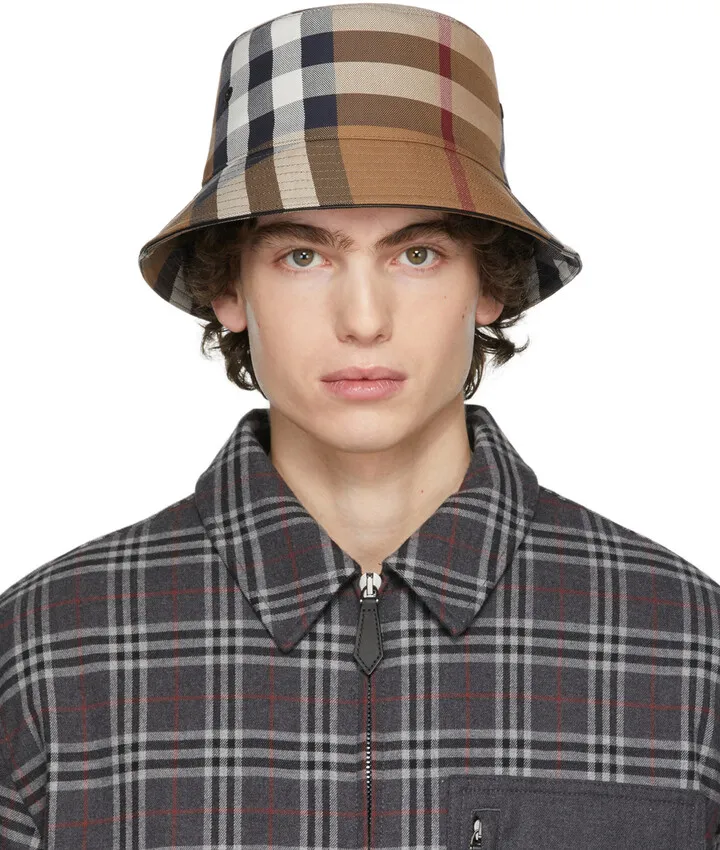 Burberry Brown Check Bucket Hat