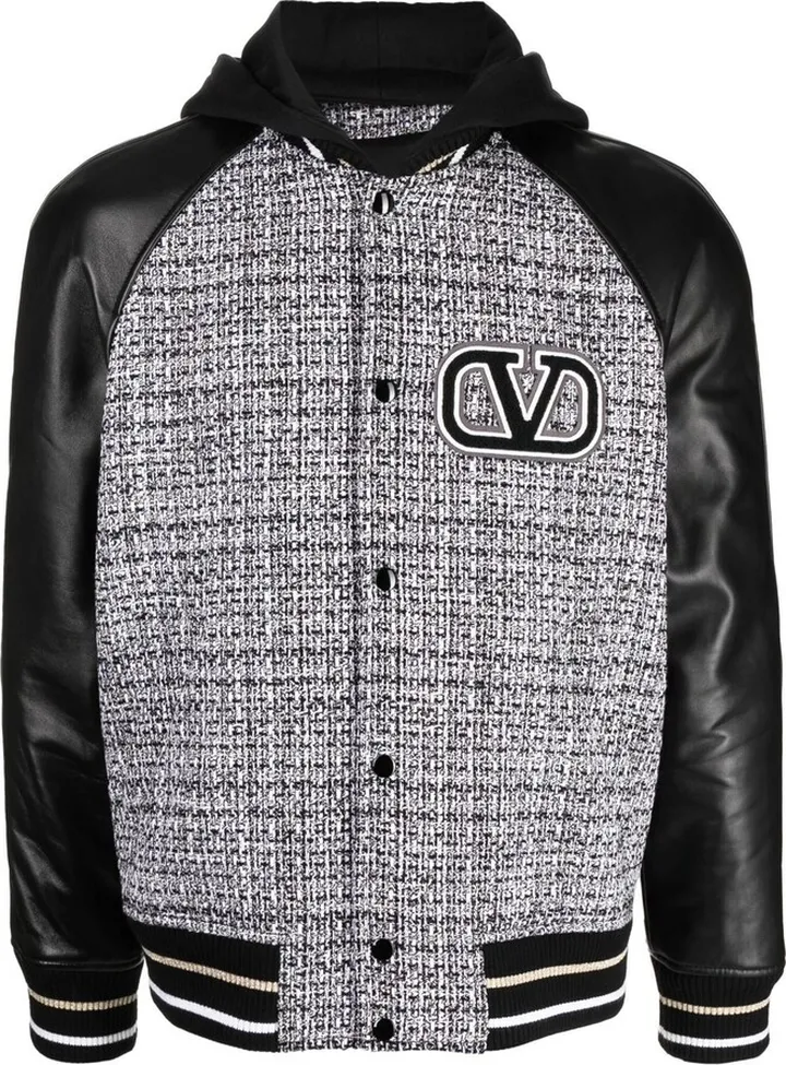 Logo-Patch Hooded Bomber Jacket