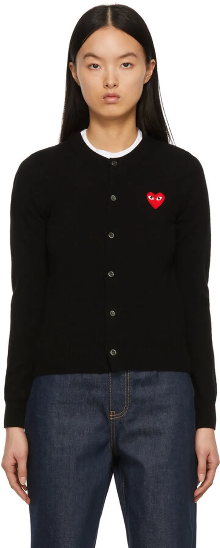 Comme des Garçons Play Black Heart Patch Cardigan