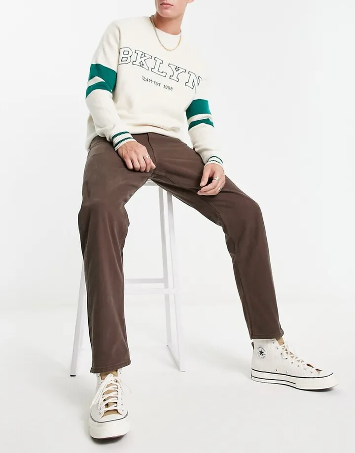 Jack & Jones Intelligence Chris loose fit jeans in brown