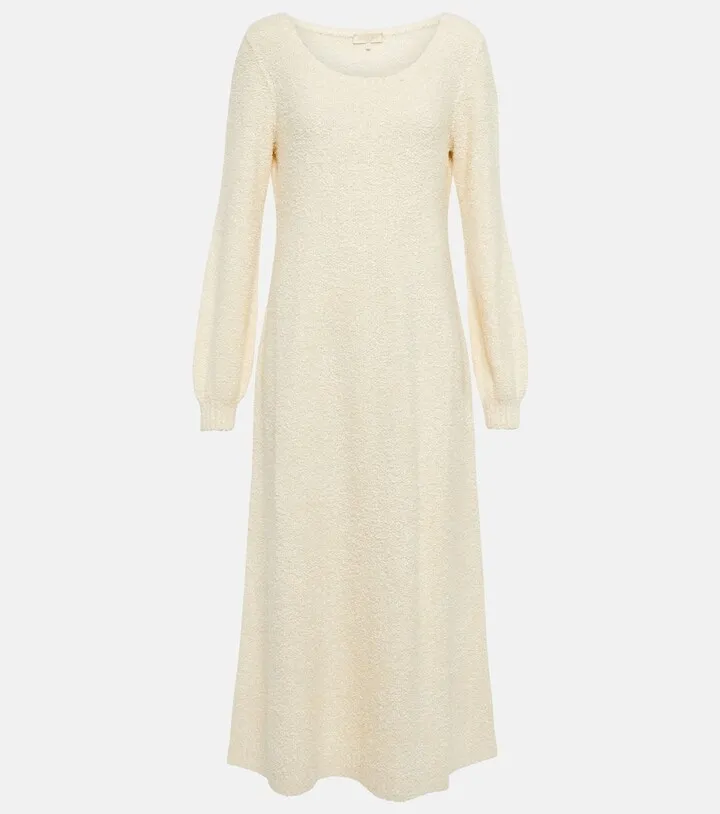 Silk boucle midi dress