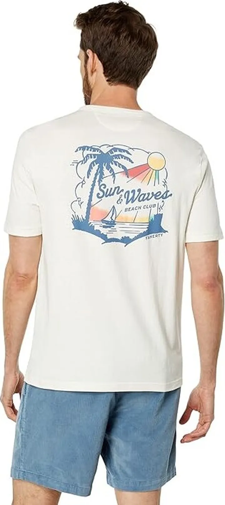Faherty Graphic Beach Club Tee (White Shell) Men's Clothing