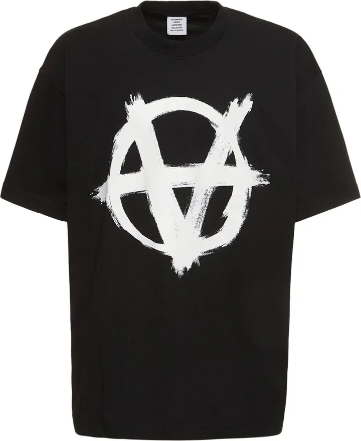 Anarchy logo print cotton t-shirt