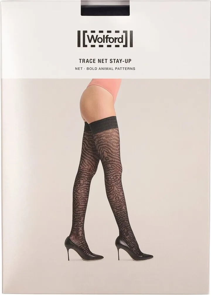 Trace net stay-up thigh highs