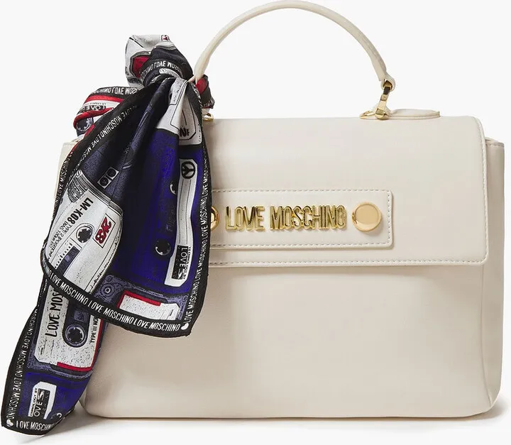 Bow-detailed faux leather shoulder bag