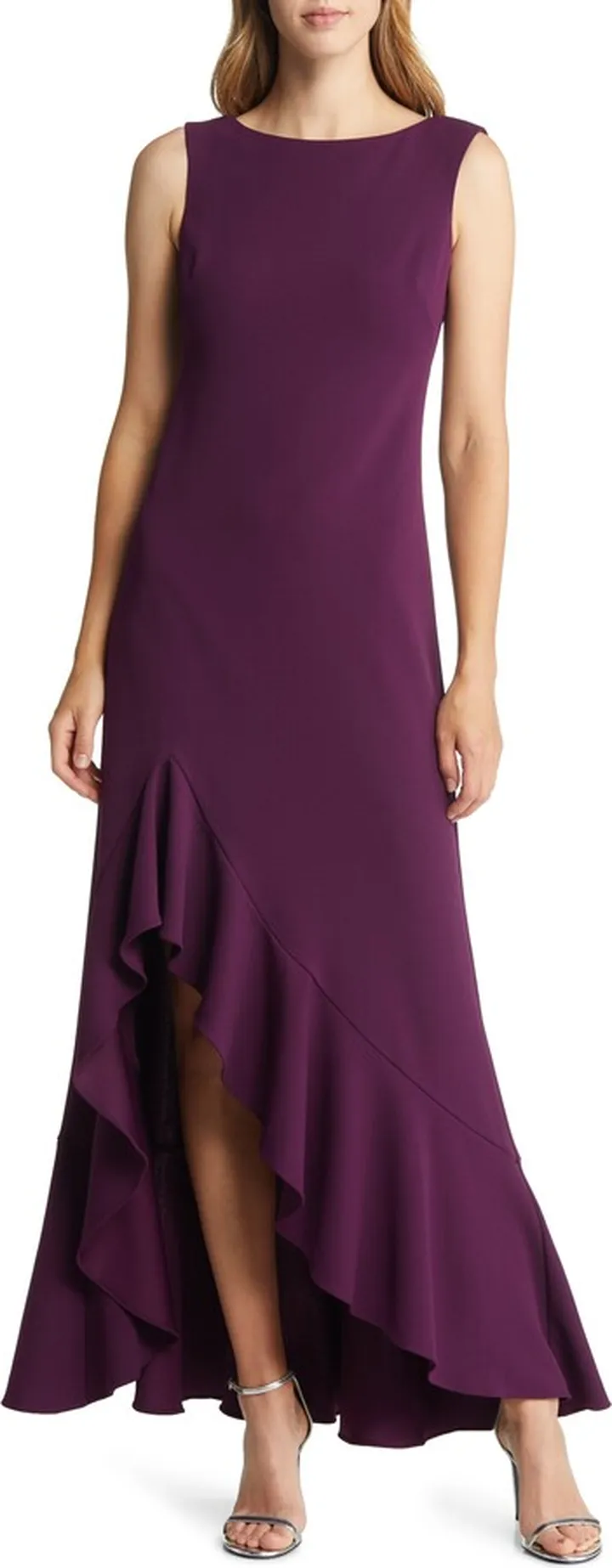 Ruffe Front Sleeveless Gown