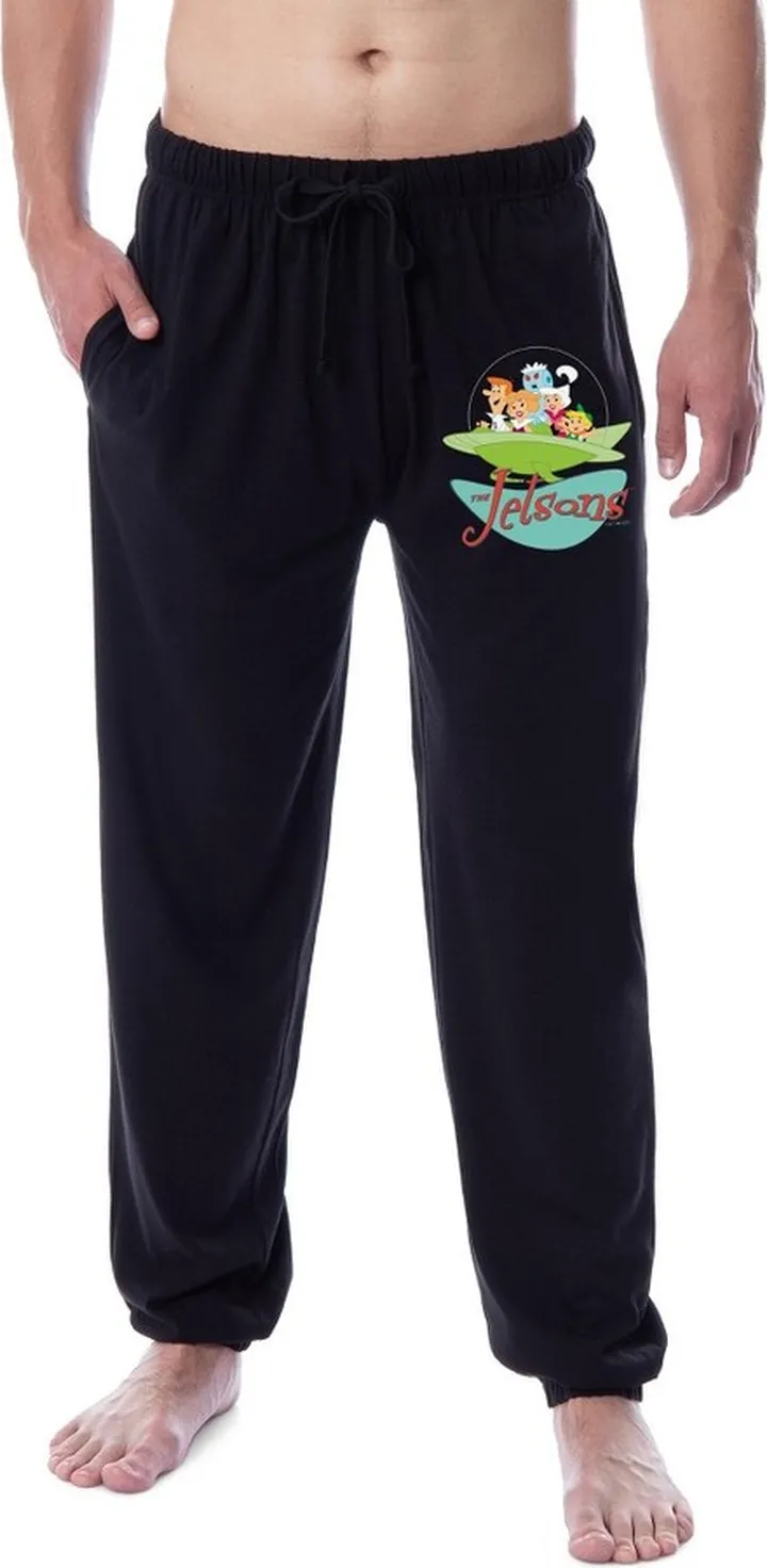 The Jetsons Men's Classic George Jane Judy Sleep Jogger Pajama Pants (XXX-Large) Black