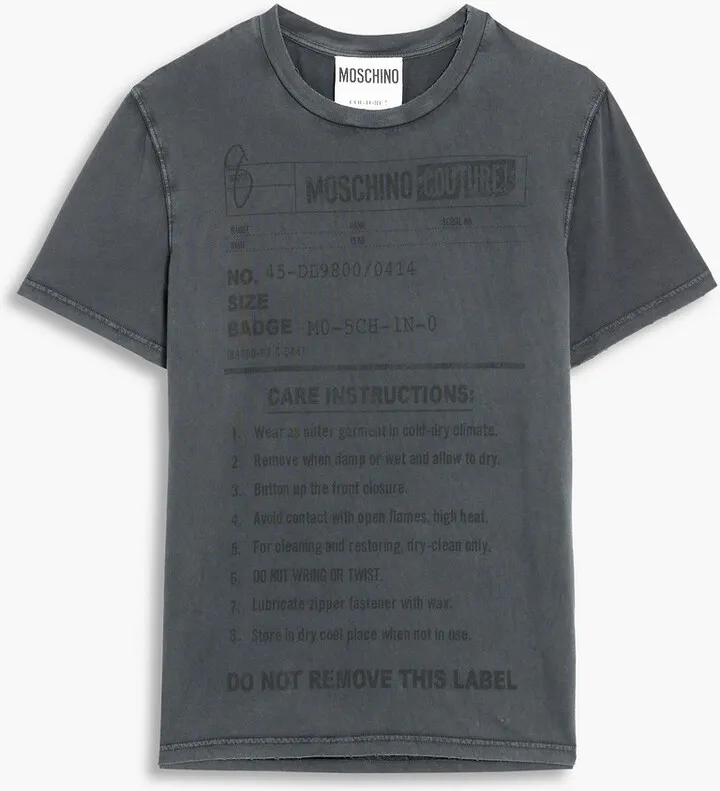 Distressed printed cotton-jersey T-shirt