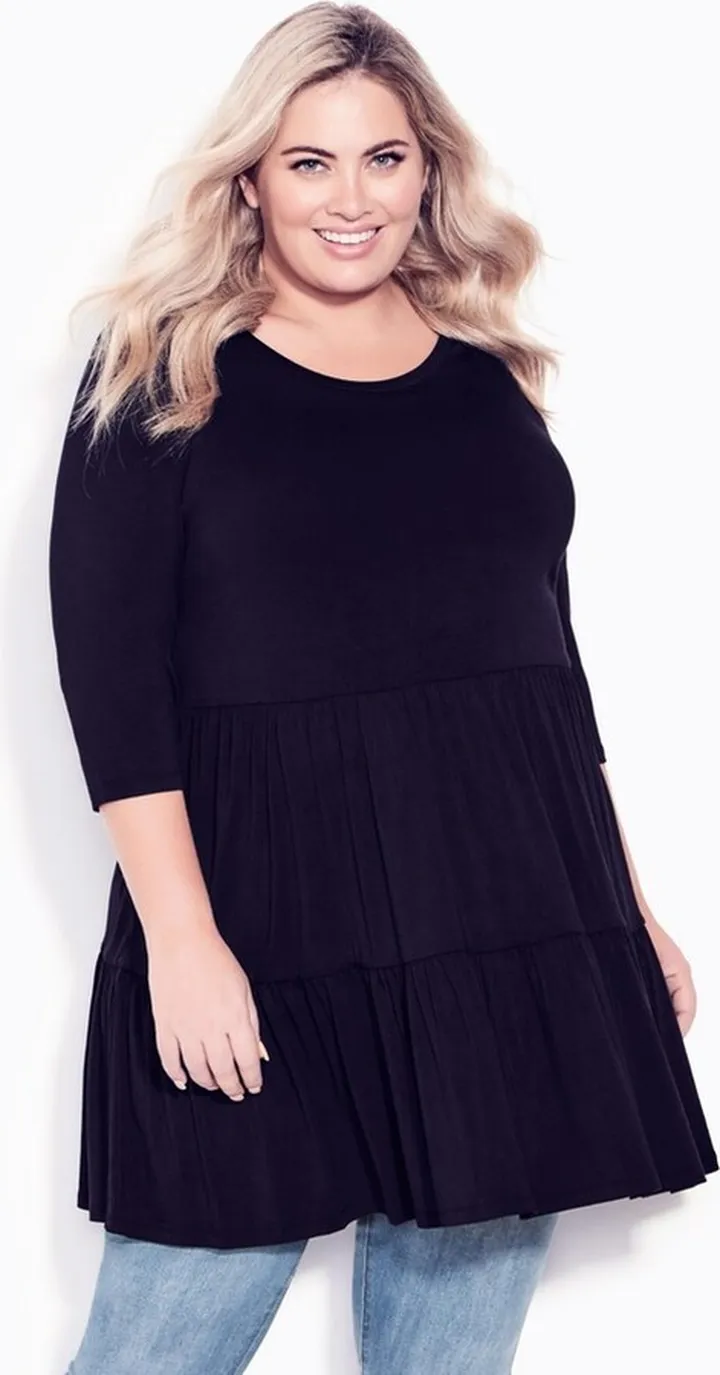 AVENUE | Women's Plus Size Amaya Tunic - black - 16W