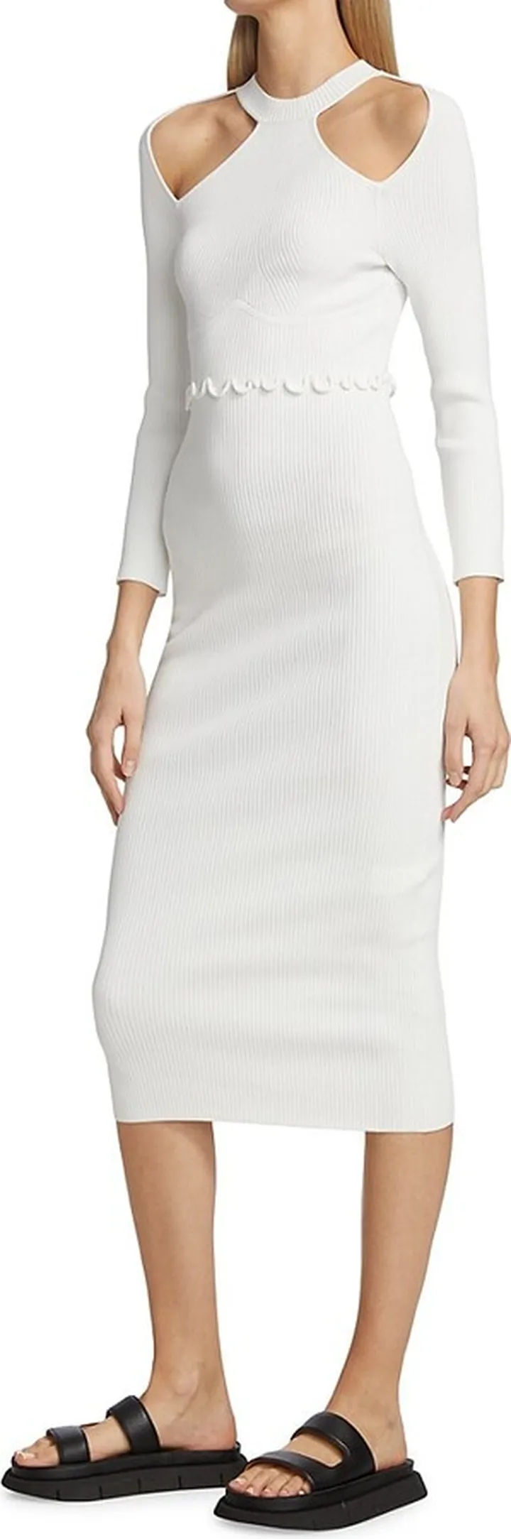 Shoulder & Back Cut Outs Midi Dress