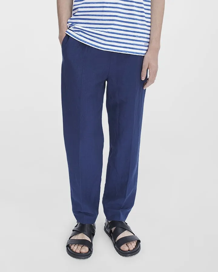 Men's Pieter Pleated Cotton-Linen Pants