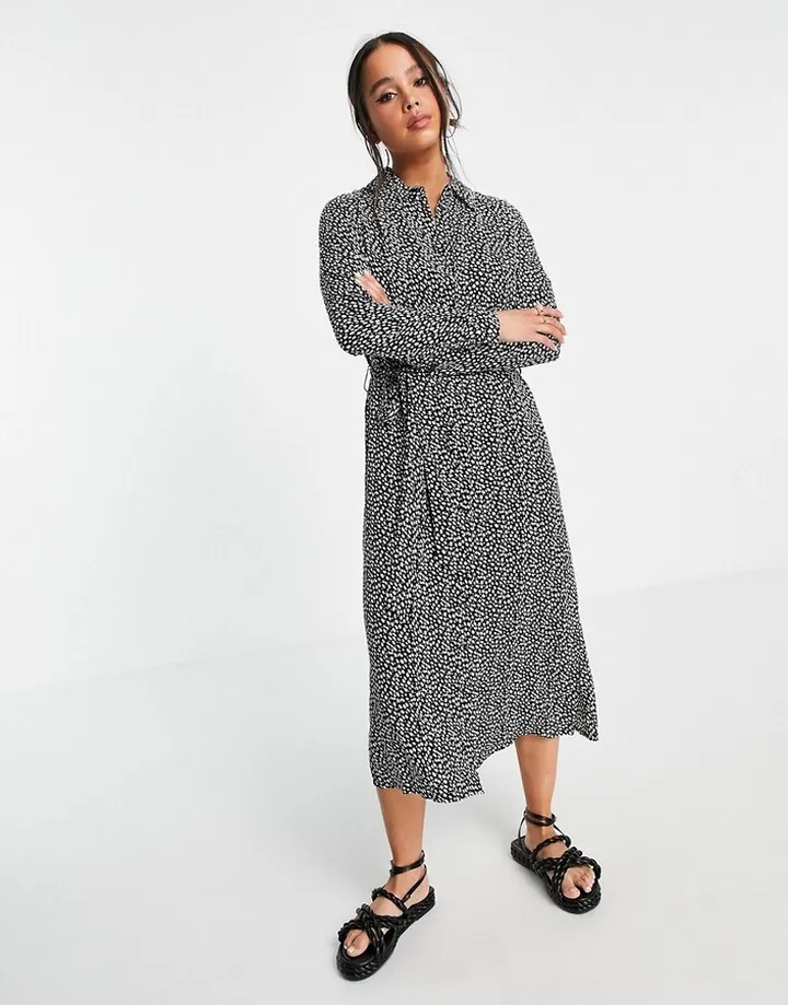 Vila midi shirt dress in print