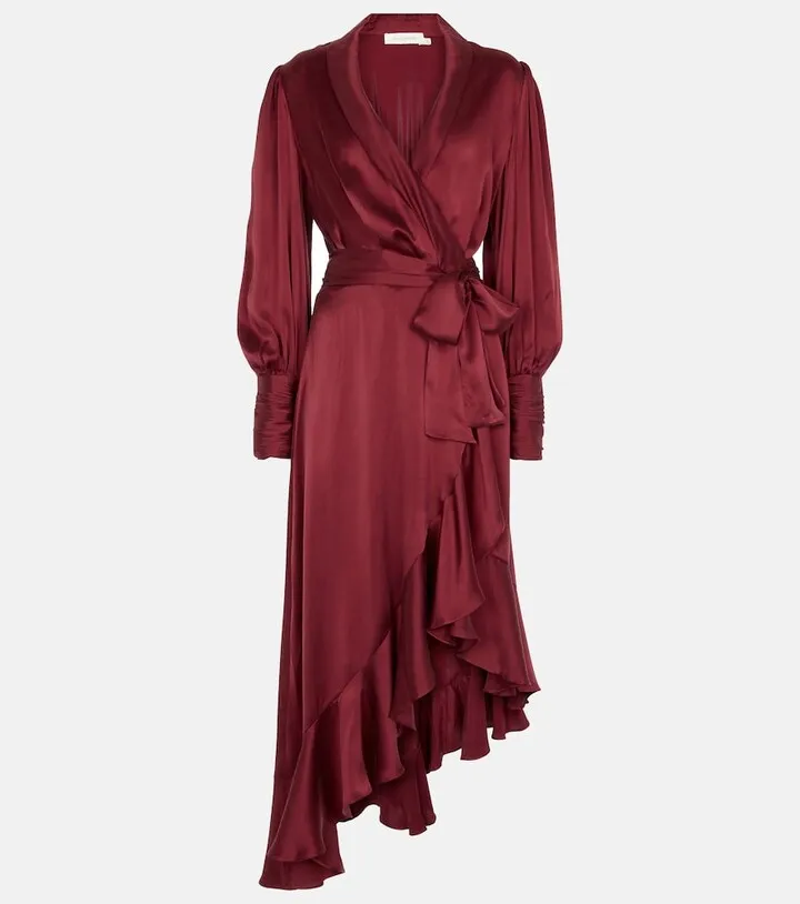 Silk satin midi dress
