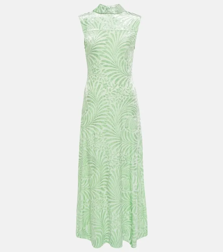 Jacquard devore maxi dress