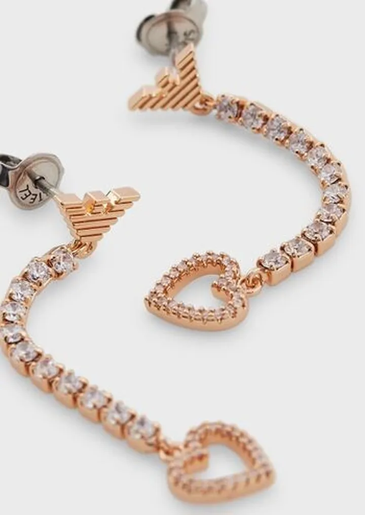 Rose Gold-Tone Brass Drop Earrings