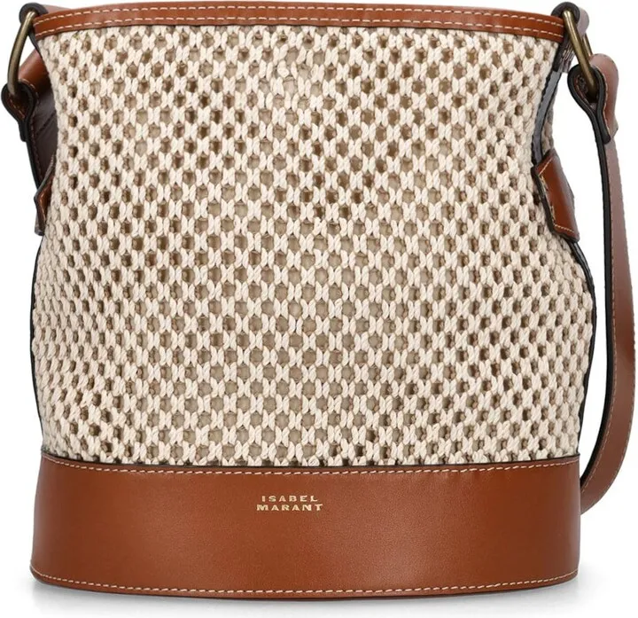 Bayia bucket leather & cotton bag
