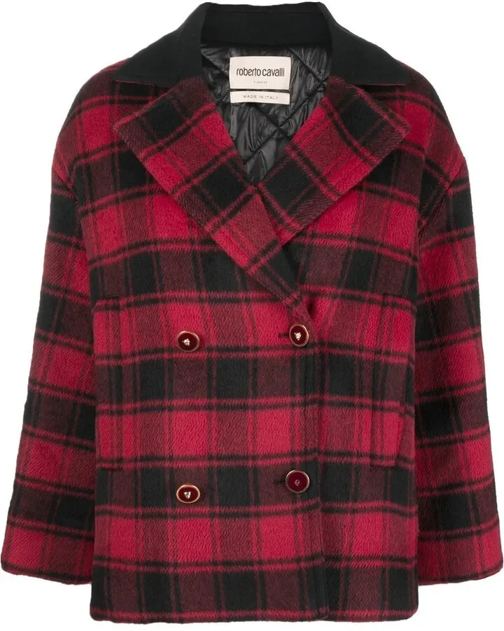 Double-Breasted Tartan Coat