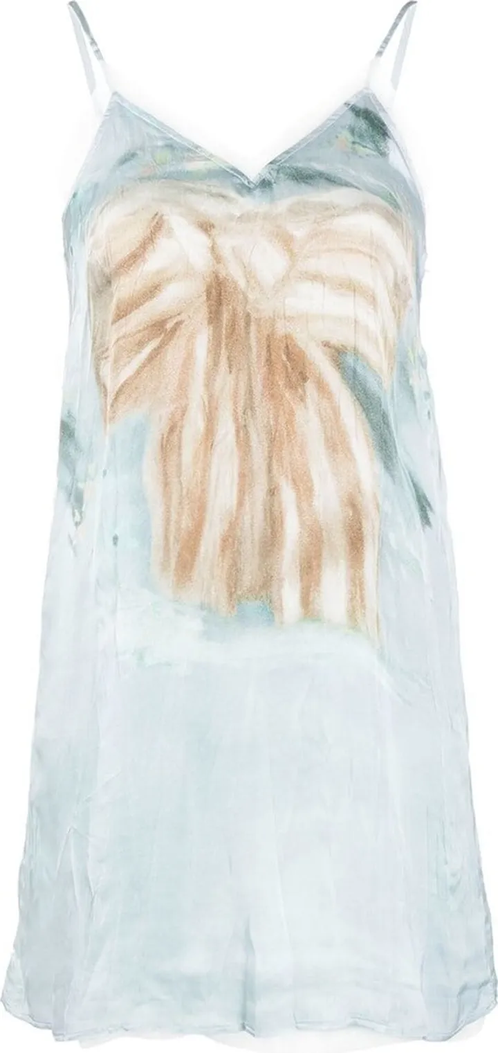Bow-Print Mini Slip Dress