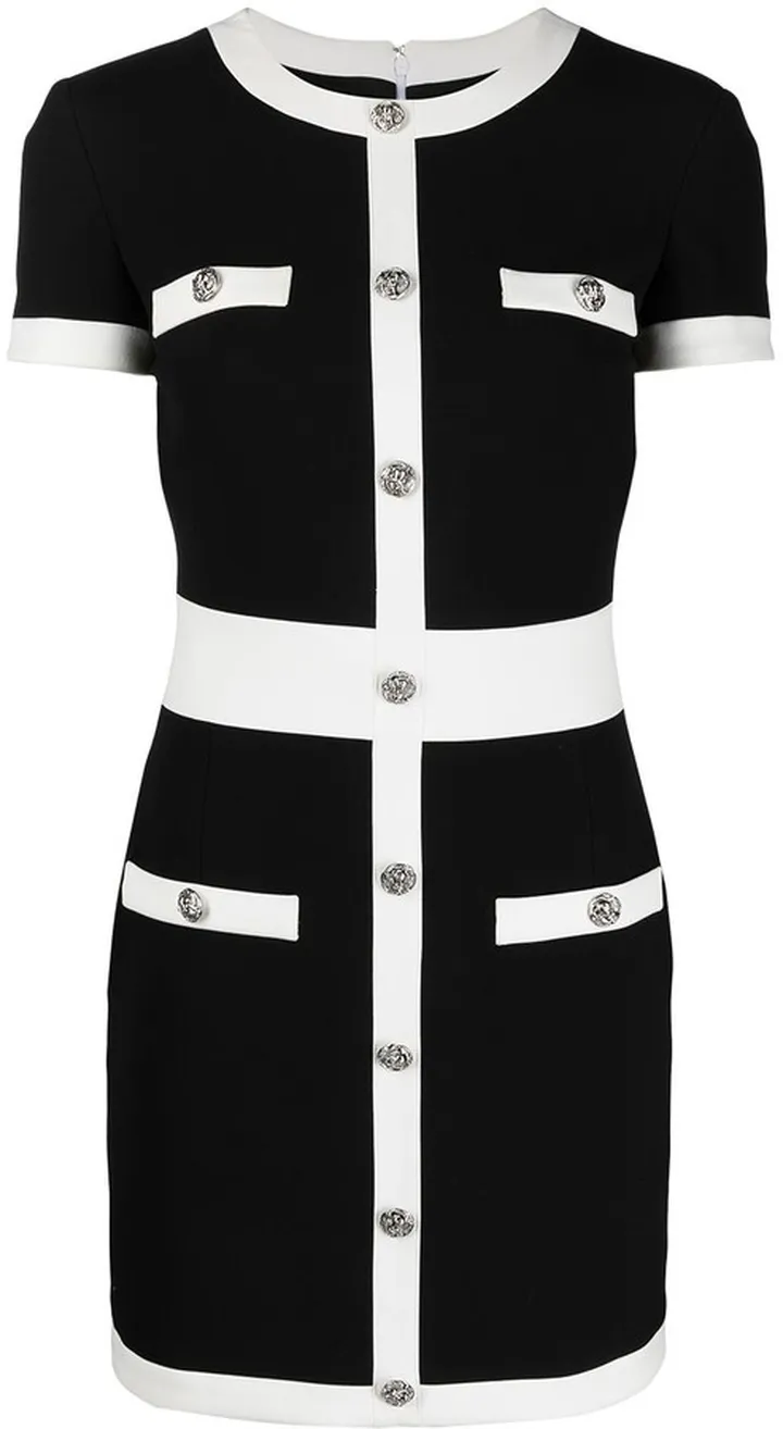 Contrast-Trim Mini Dress
