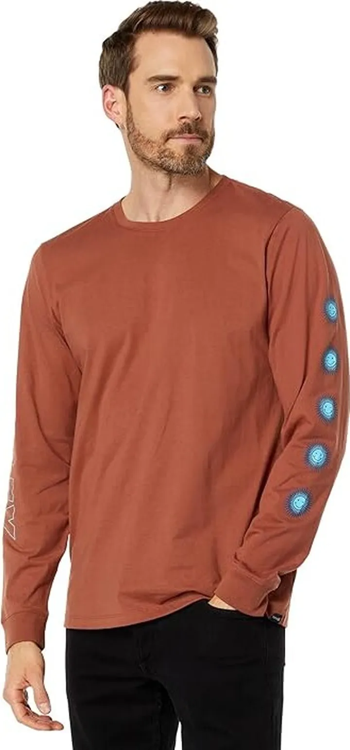 Hurley Happy Sun Guy Long Sleeve Tee (Zion Rust) Men's Clothing