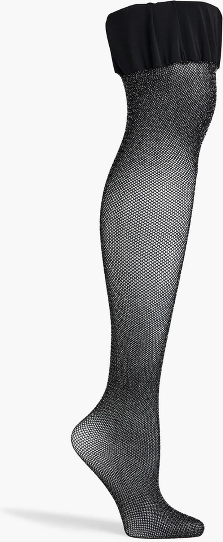 Metallic fishnet tights
