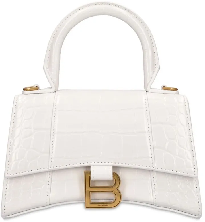 Xs Hourglass Croc Embossed Leather Bag