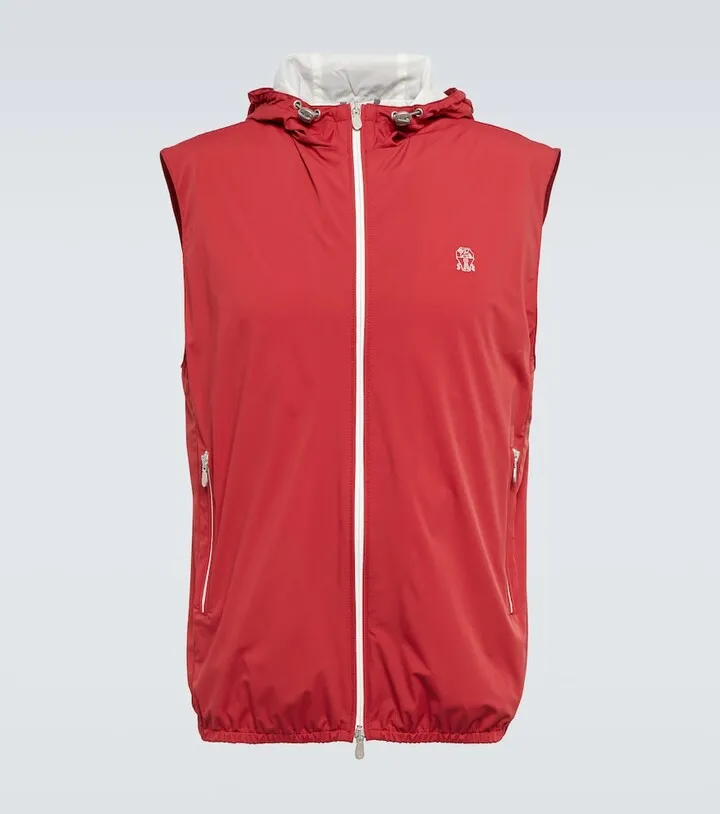 Logo-embroidered technical vest