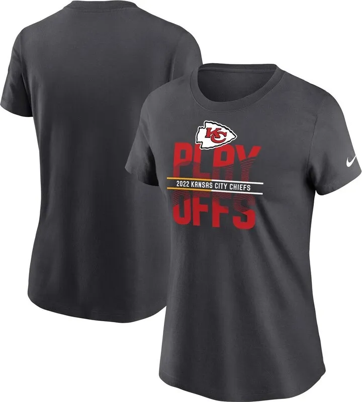 Women's Nike Anthracite Kansas City Chiefs 2022 Nfl Playoffs Iconic T-shirt