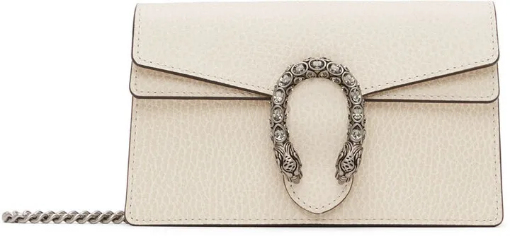 Gucci White Super Mini Leather Dionysus Bag