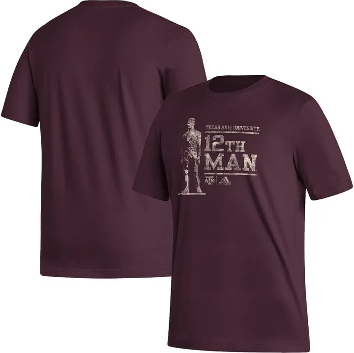 Men's adidas Maroon Texas A & M Aggies 12th Man Strategy Game Fresh T-shirt