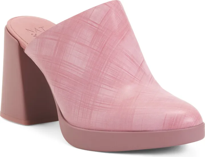 Leather Comfort Heel Clogs