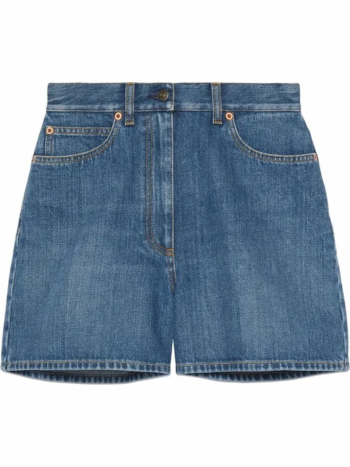 Logo-Patch Denim Shorts